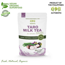 Load image into Gallery viewer, Milk Tea organic superfood TARO UBE MORINGA (MALUNGGAY) MANGOSTEEN Coconut Milk Powder Whey Stevia detox and antioxidant