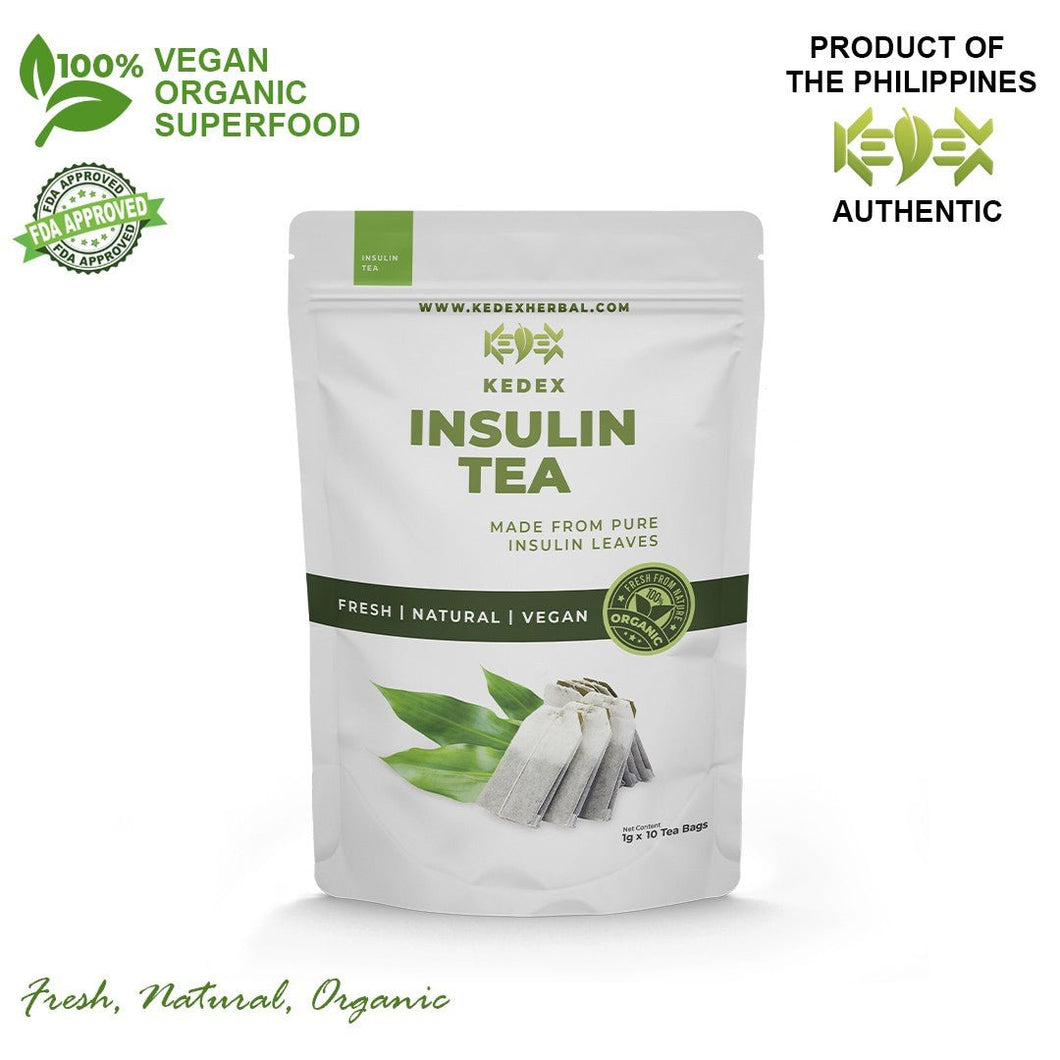 100% Natural Pure Insulin Plant Tea - Organic Non-GMO 10 Tea Bags - KEDEX HERBAL