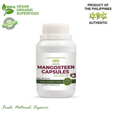 100% Natural Pure Mangosteen CAPSULES - Organic Non-GMO 100's - KEDEX HERBAL