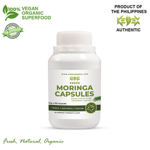100% Natural Pure Moringa (Malunggay) CAPSULES - Organic Non-GMO 100's - KEDEX HERBAL